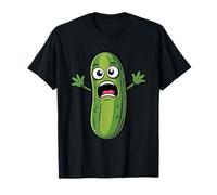 Scared Pickle Danger Expression Don't Eat Me Design T-Shirt