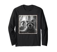 Scared Raccoon Selfie With Bigfoot | Funny Sasquatch Long Sleeve T-Shirt