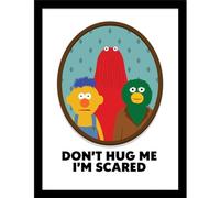 Scared Trio Portrait, Don't Hug Me I'm Scared, Framed 30x40cm Print