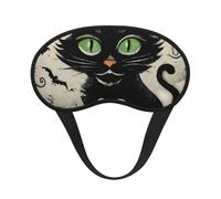 Scaredy Cat Sleep Mask for Women Men Soft Blackout Eye Mask | Halloween Bat Eye Cover for Sleeping Adjustable Strap Travel Blindfold for Home Office