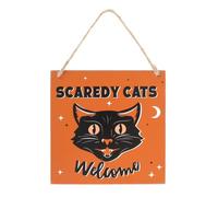Scaredy Cats Welcome Hanging Sign