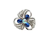 Scarf Buckle 2 Pieces Of Blue Three Ring Silk Scarf Buckle Loop Corner Knot Buckle Hem Buckle Scarf Accessories Blue