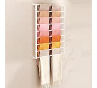 Scarf Display Rack Wall Mounted Scarf Hanger, 24"/47" High Scarf Holder Organizer with Removable Crossbar, Home Commercial Tie Hijab Silk Shawl Stand ( Color : White , Size : W80cm/31.5" x H120cm/47.2
