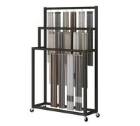 Scarf Display Stand, 3-Tier Metal Towel Rack with Wheels, Heavy Duty Rolling Fabric Sample Display Rack, Ideal for Blankets and Accessories
