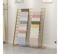 Scarf Display Stand - Floor Standing Suit Pants Rack, Metal Hijab Hangers, Modern Commercial Silk Scarf Blanket Rack, Clothing Display Racks For Retail Stores ( Color : Gold , Size : 100X40X145CM )