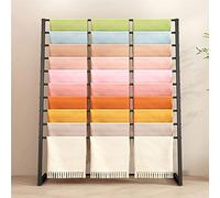 Scarf Display Stand-Metal Hijab Hangers-Floor Standing Suit Pants Rack-Sheets Hanging Organizer Shelf, Floor Standing Sheets Belt Suit Pants Hanging Rack(Black 150X40X145CM)