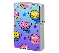 Scarf Happy Face Lighter Case Metal Double-Sided Lighter Cover Pocket Lighters Sleeve Windproof Lighters Accessories for Men Women