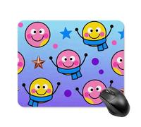 Scarf Happy Face Mouse Pad Square Mice Mat Waterproof Computer Mousepad with Non-Slip Rubber Base Wireless Mice Pad for Laptop Office Home Personalized Gaming Mousepad 20 * 25cm