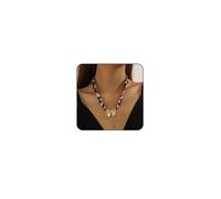 Scarf Necklace with Charm Bandana Necklace with Charms Chunky Heart Bow Circle Cross Flower Starfish Spiral Conch Pendant Necklaces Gold Leopard Necklaces for Women Trendy Leopard Jewelry, L, Metal