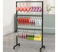 Scarf Organizer Rack with Wheels, 3-Tier Shelves for Underwear, Bras, Hijab, Shawl Display Stand for Retail Store Towel Garment Hanger