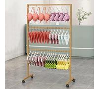 Scarf Organizer Rack with Wheels, 3-Tier Shelves for Underwear, Bras, Hijab, Shawl Display Stand for Retail Store Towel Garment Hanger