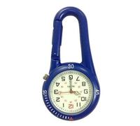 Scarf Shack Clip-On Carabiner Watch for Backpack & Belt Loop - Unisex Fob Watches for Nurses, Doctors, Paramedics, Hiking, Camping & Outdoor Activities (Blue with Luminous Face)
