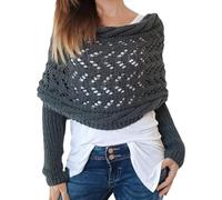 Scarf with Sleeves Women - Knitted Scarf With Sleeves for Women,Knitting Pattern Multifunctional Crochet Scarf with Sleeves,Sleeve Wrap Scarf,Knit Shawl Fall Wraps,Women Sweater Tops Scarf
