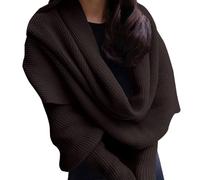 Scarf with Sleeves Women Uk Cape Soft Knitted Sweater Scarf Multifunctional Women Scarfs Elegant off Shoulder Knits Jumpers Warm Knit Scarfs Wrap Shawl Cape Winter Womens Autumn Clothes