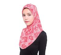 Scarf Women Ice Silk Muslim Headscarf Head Wrap Floral Islamic Arab Instant Hijabs One Piece Prayer Scarves Lace Beanies Turban Uv Protection Bandana Hat For Women