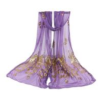 Scarf Women's Stole Chiffon Soft Scarf Floral Lady Women Wrap Stole Pashmina Scarf Long Peacock Multicoloured Scarf Cashmere Scarf Black Women's Colourful Scarf Women, purple, One Size