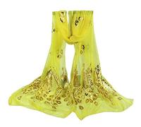 Scarf Women's Stole Chiffon Soft Scarf Floral Lady Women Wrap Stole Pashmina Scarf Long Peacock Multicoloured Scarf Cashmere Scarf Black Women's Colourful Scarf Women, yellow, One Size
