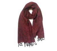 Scarf / Wrap - Red / Black - 100% Fair Trade Yak Cotton Shawl(Size: 164cm x 84cm)