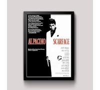 Scarface Classic Vintage 80's Movie Poster Wall Art Print Framed or unframed. (A4 210 x 297mm)