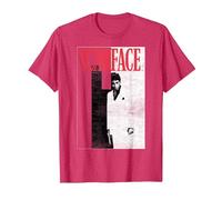 Scarface Distressed Movie Poster Photo T-Shirt, Men, Red Heather, Large