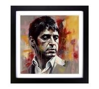 Scarface Gestural Art Framed Print | 18x18 Inch Black Framed Wall Art | Ready to Hang | Eclectic Historical Picture | Living Room Bedroom Lounge Office