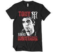 Scarface Officially Licensed Tony Montana Mens T-Shirt (Black), X-Large