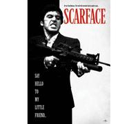 Scarface Say Hello To My Little Friend Poster in Black Scarface Black