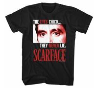Scarface The Eyes Never Lie Black Adult T-Shirt BlackMediumBlackM