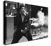 Scarface - Tony Montana - Canvas Wall Art Framed Print. Various Sizes (A1 32x24 inches)