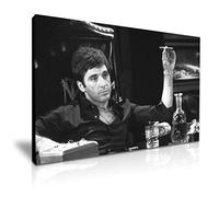 Scarface Tony Montana Holding A Cigar Icon Canvas Wall Art Picture Print 76 cm x 50 cm - Gift for Scarface Movie Fans Drug Gangster Modern Home Office Pub Restaurant Decoration