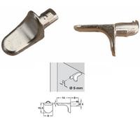 SCARFELL 12 X Steel Shelf Supports Metal 5mm Plug In Stud Pegs Pins For Kitchen Cabinets, Bookcase, Shelving.