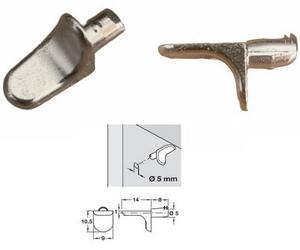 SCARFELL 12 X Steel Shelf Supports Metal 5mm Plug In Stud Pegs Pins For Kitchen Cabinets, Bookcase, Shelving.