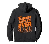 Scariest Caitlyn Ever Halloween Apparel with Graveyard Pullover Hoodie