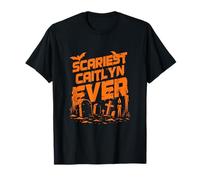 Scariest Caitlyn Ever Halloween Apparel with Graveyard T-Shirt