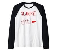 Scariest Costume Ever Funny Halloween Pregnancy Test Baby Raglan Baseball Tee