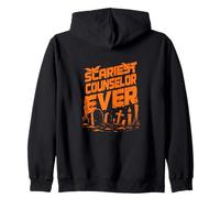 Scariest Counselor Ever Halloween Apparel with Graveyard Zip Hoodie