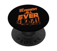 Scariest Jill Ever Halloween Apparel with Graveyard PopSockets Adhesive PopGrip