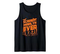 Scariest Marilyn Ever Halloween Apparel with Graveyard Theme Tank Top