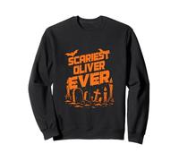 Scariest Oliver Ever Halloween Apparel with Graveyard Theme Sweatshirt