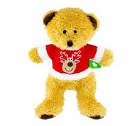Scarlaroo Christmas Jumper Teddy Bear Plush Toy for Dogs - Soft Fur, Squeaky Belly & Festive Jumper - Christmas Dog Toy Presents for Small Dogs and Puppies