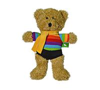 Scarlaroo Rainbow Teddy Bear Plush Dog Toy for Puppy and Small Dogs