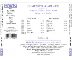 SCARLATTI: MESSA DI MADRID; STABAT MATER; MESSA "LA STELLA" NEW CD