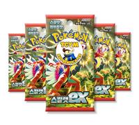 Scarlet and Violet Base Set Scarlet EX Korean 5 Booster Packs | TCYM Authenticated | Korean Pokemon Cards | Pokemon Booster Packs |
