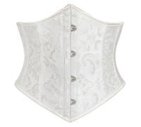 Scarlet Darkness Corset Belt for Women Fishbone Wide Corset Pirate Belt, White Jacquard, 8