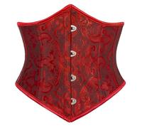 Scarlet Darkness Corset Belt for Women Fishbone Wide Waist Corset Pirate Belt, Wine Jacquard, 14
