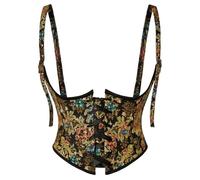 Scarlet Darkness Corset Belt for Women Floral Lace Up Boned Underbust Corset Waist Belts, Midnight Bloom, 6