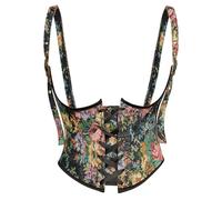 Scarlet Darkness Corset Belt for Women Floral Lace Up Boned Underbust Corset Waist Belts, Midnight Black, 14