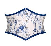 SCARLET DARKNESS Corset Belt for Women Renaissance Wide Belt for Dresses, Blue Flower, 12