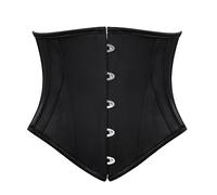 SCARLET DARKNESS Corset Belt for Women Underbust Satin Waist Training Cincher Corset, Black, 6