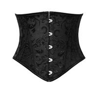 Scarlet Darkness Corset Belt for Women Underbust Satin Waist Training Cincher Corset, Black Jacquard, 6